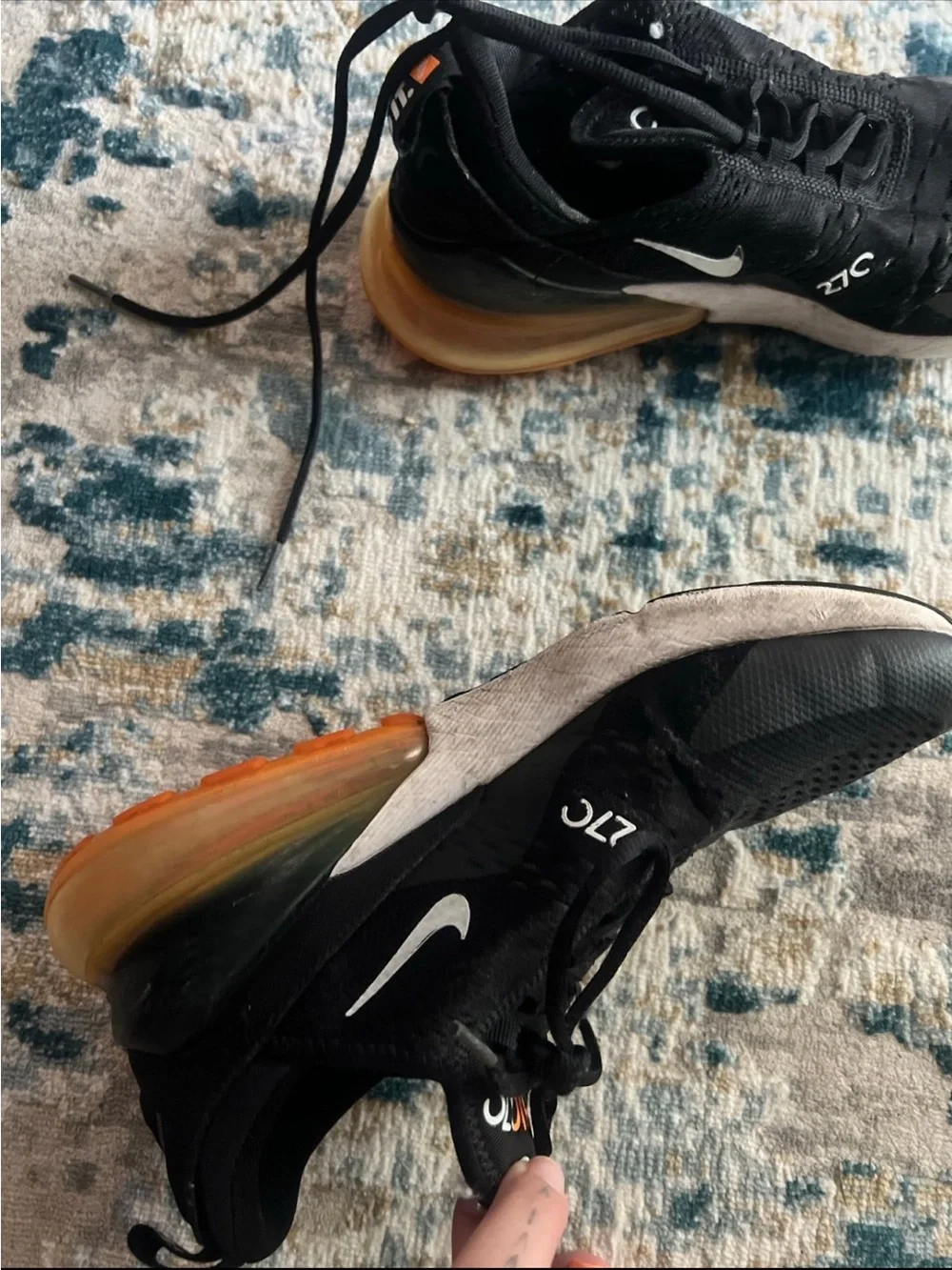 Nike Men’s Black & Orange Air Max 270 Sneakers